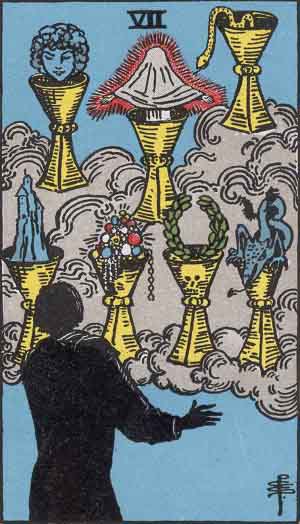 Seven of Cups tarot card from the Path of Light deck