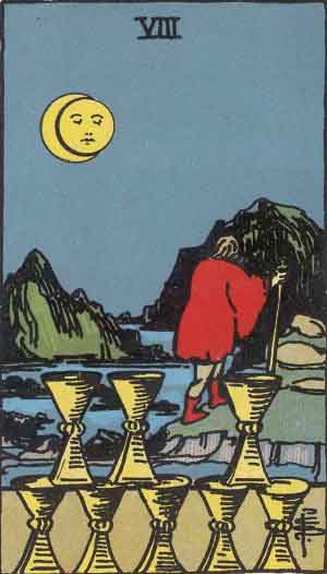 Eight of Cups tarot card from the Path of Light deck