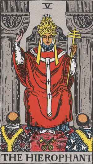 The Hierophant tarot card from the Path of Light deck