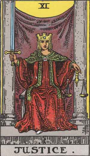 Justice tarot card from the Path of Light deck