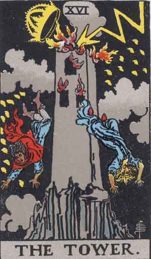 The Tower tarot card from the Path of Light deck