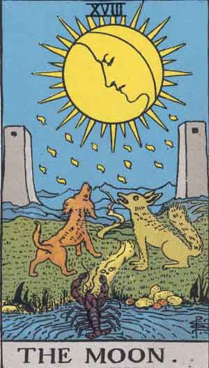 The Moon tarot card from the Path of Light deck