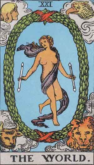 The World tarot card from the Path of Light deck