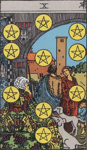 Ten of Pentacles tarot card from the Path of Light deck
