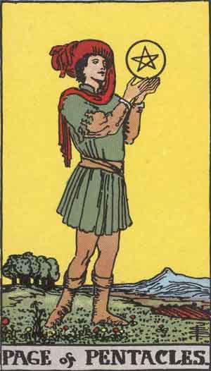Page of Pentacles tarot card from the Path of Light deck