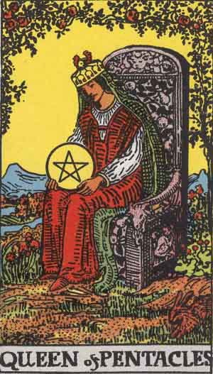 Queen of Pentacles tarot card from the Path of Light deck