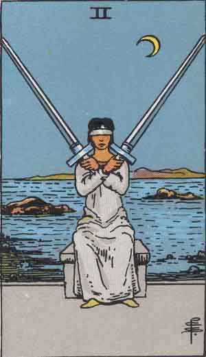 Two of Swords tarot card from the Path of Light deck