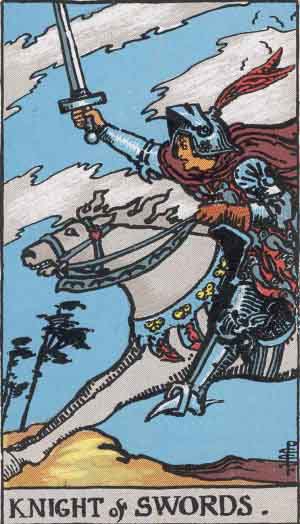 Knight of Swords tarot card from the Path of Light deck